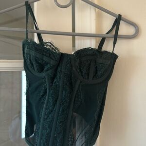 Out From Under structured bodice, dark green